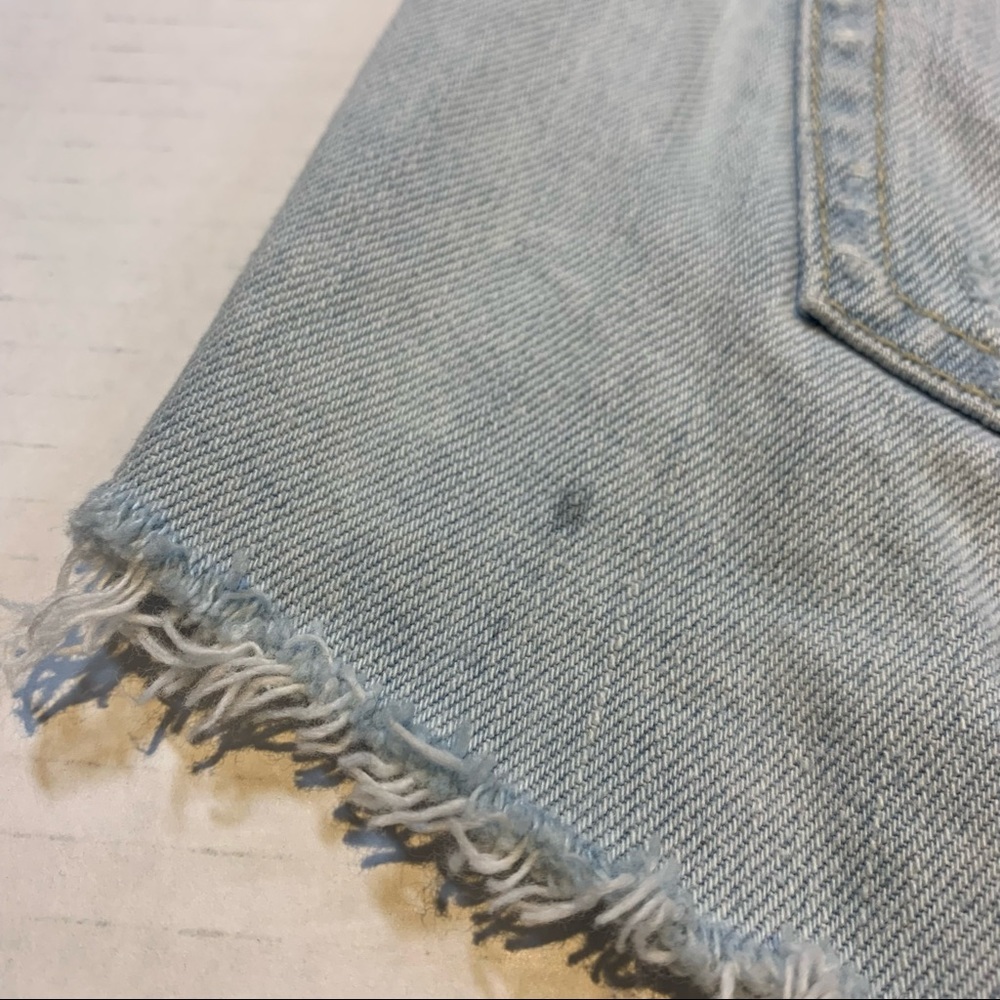 Size 9 Garage distressed denim high rise light wash festival shorts - Picture 6 of 15